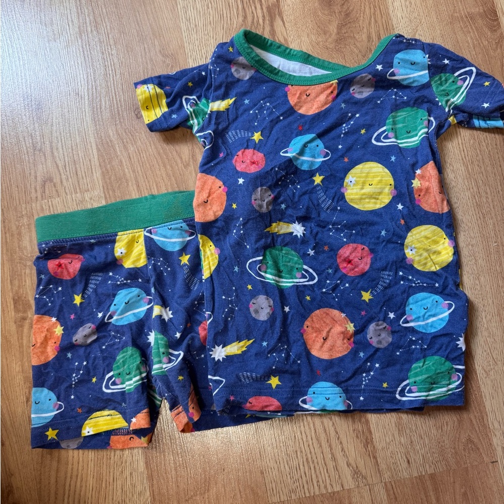 Little Sleepies Cosmic Kids Pajama Set - Blue and Green